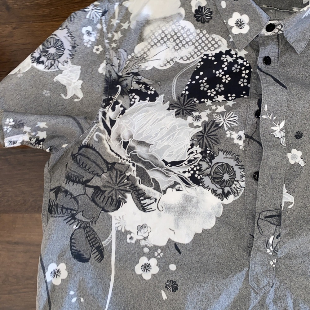 Rag And Bone Made In‎ USA 100% Cotton 1/2 Button Floral Hawaiian Camp Shirt XL - Picture 14 of 14